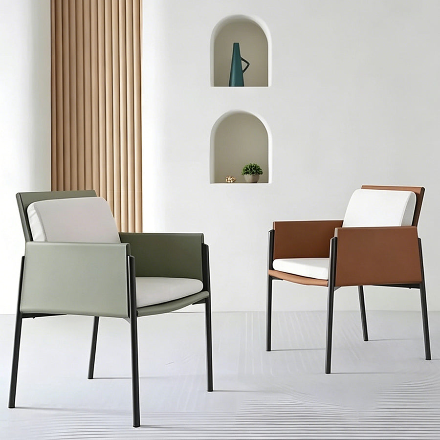 Decker Dining Chair With Armrests, Leather