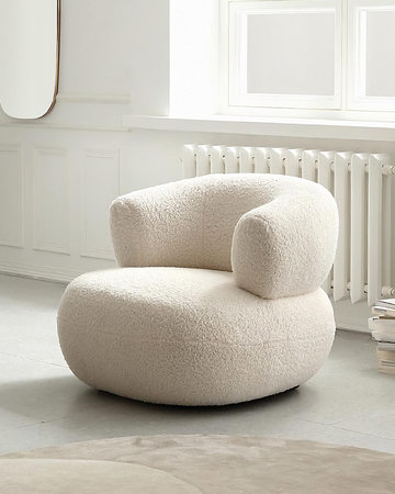 Deirdre Armchair, White Boucle