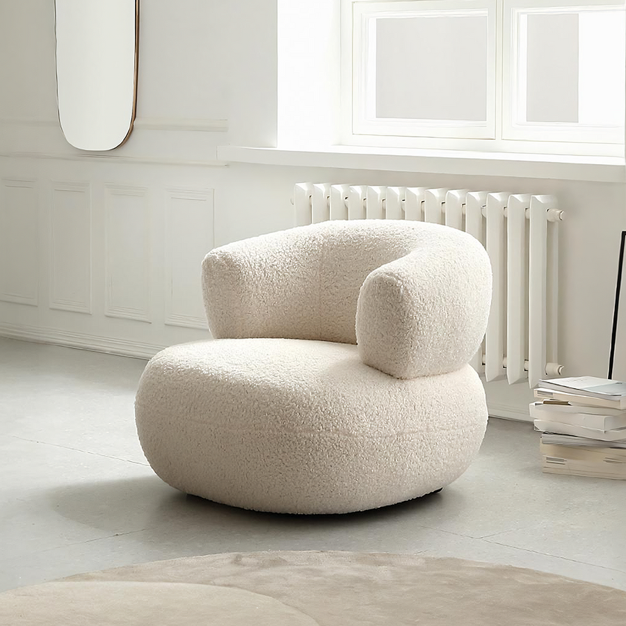 Deirdre Armchair, White Boucle - accent chair UK