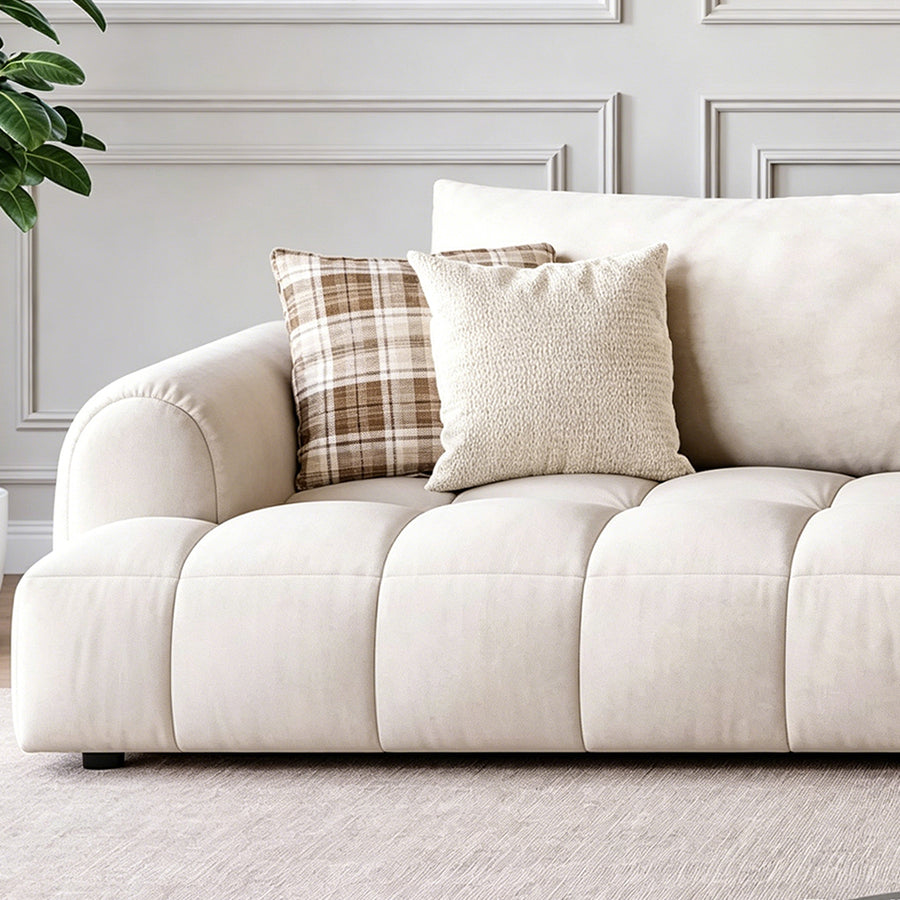 Delilah Violet Two Seater Corner, Three Seater Corner Sofa front view as a modern two seater sofa