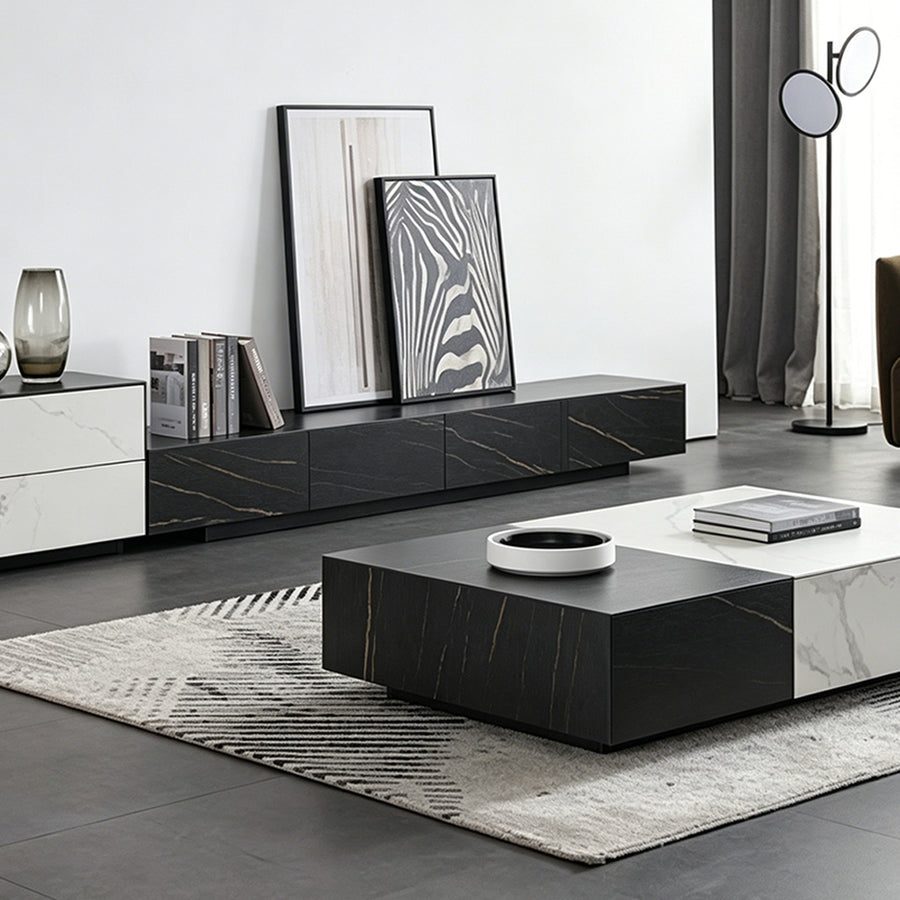 Demelza Coffee Table, Gold Base, Sintered Stone