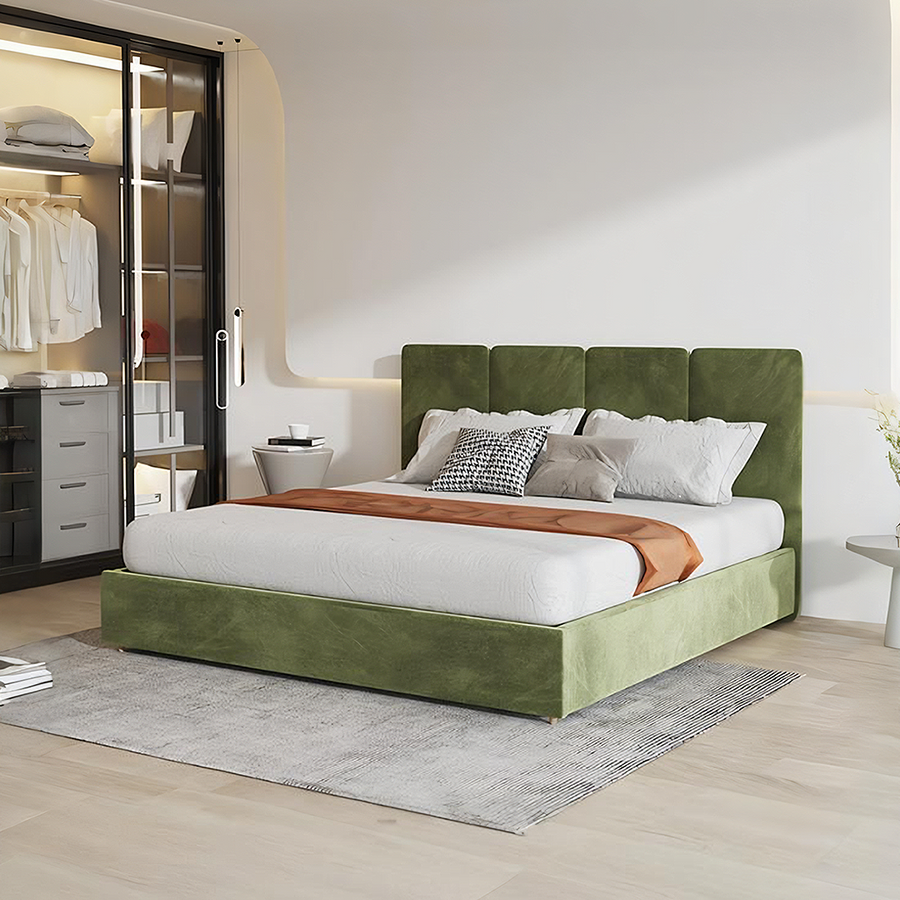 Denice King Size Bed, Super King Size Bed, Velvet - storage bed UK