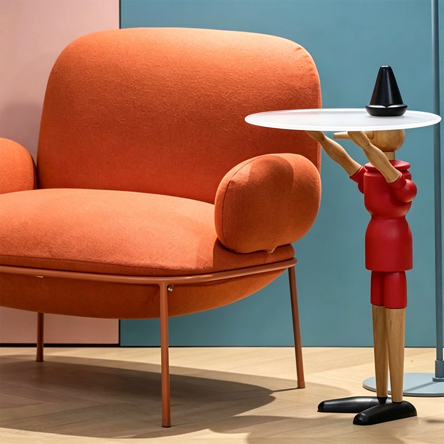 Derby Pinocchio Puppet Side Table, Solid Wood