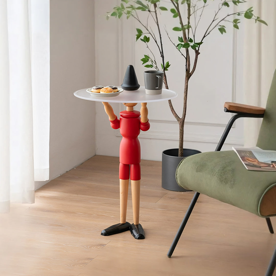 Derby Pinocchio Puppet Side Table, Solid Wood-Rit Concept-Rit Concept