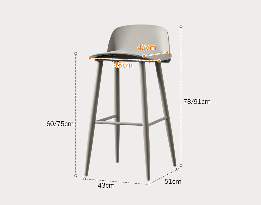 DhiaJureen Nordic Bar Stool, Wooden
