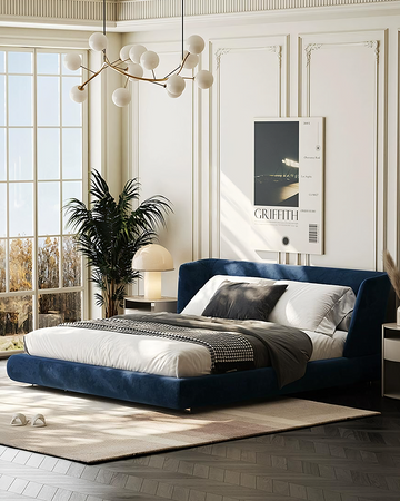 Diana King Size Bed, Super King Size Bed, Velvet