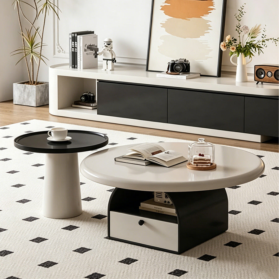 Dinh Nesting Round Coffee Table Set With Storage - Rit Concept