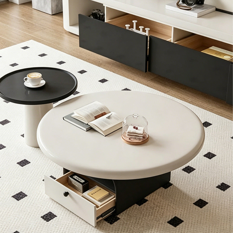 Dinh Nesting Round Coffee Table Set With Storage - Rit Concept