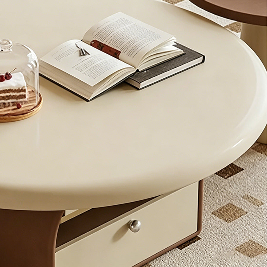Dinh Nesting Round Coffee Table Set With Storage - Rit Concept