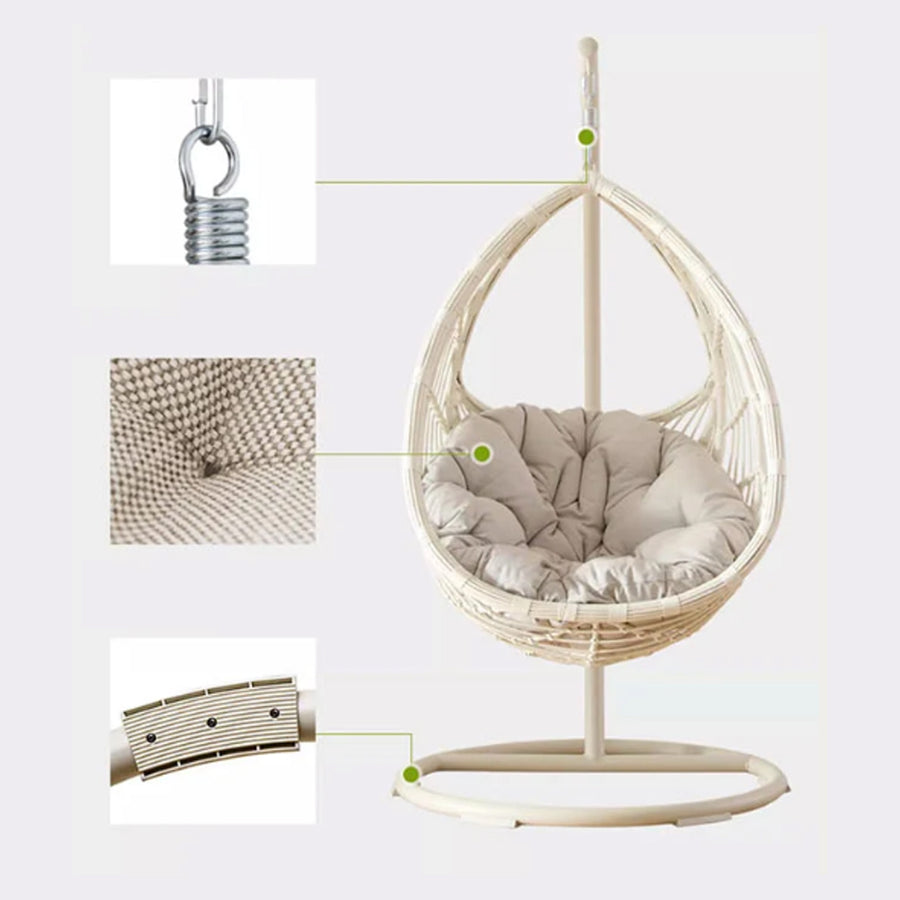 Dominic Rattan Garden Hanging Egg Chair with Stand, Indoor/ Outdoor Use