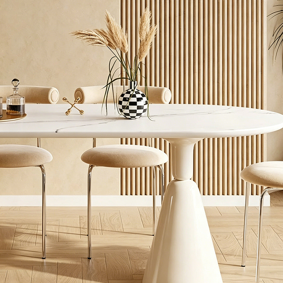 Doreen Dining Table lifestyle view with marble and gold dining table