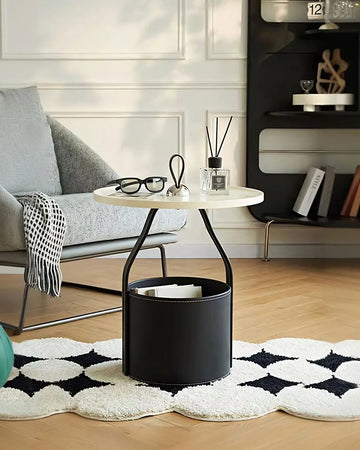 Dottie Portable Side Table with a Storage Basket