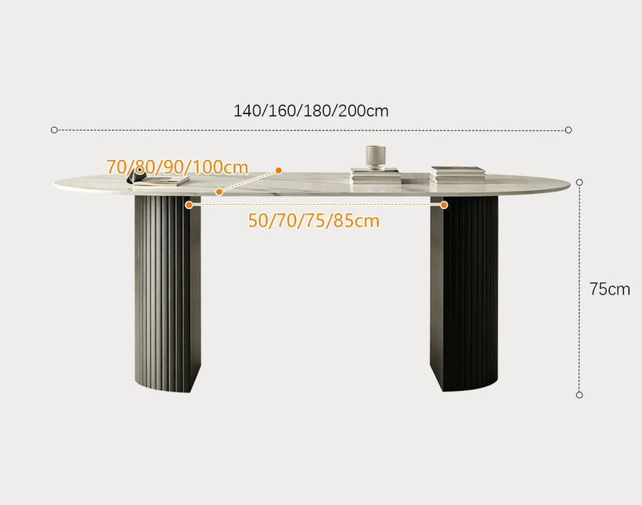 Dwight Dining Table lifestyle view with black ceramic dining table