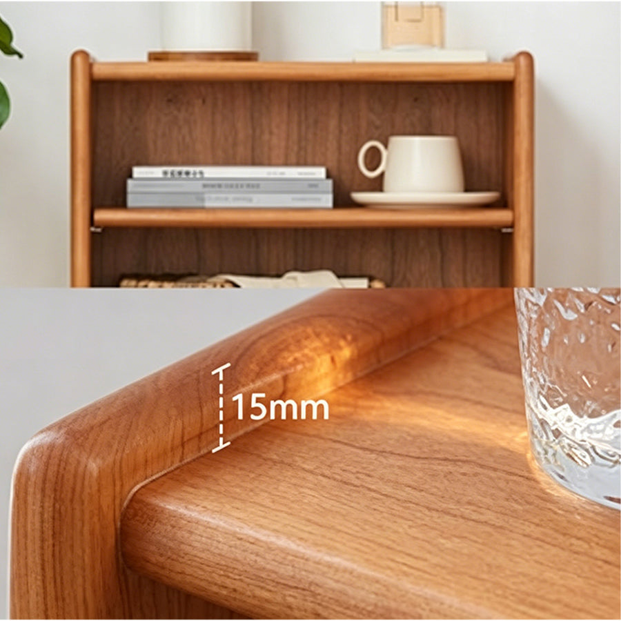 Edith Bedside Table, Solid Wood detail view for walnut bedside table UK