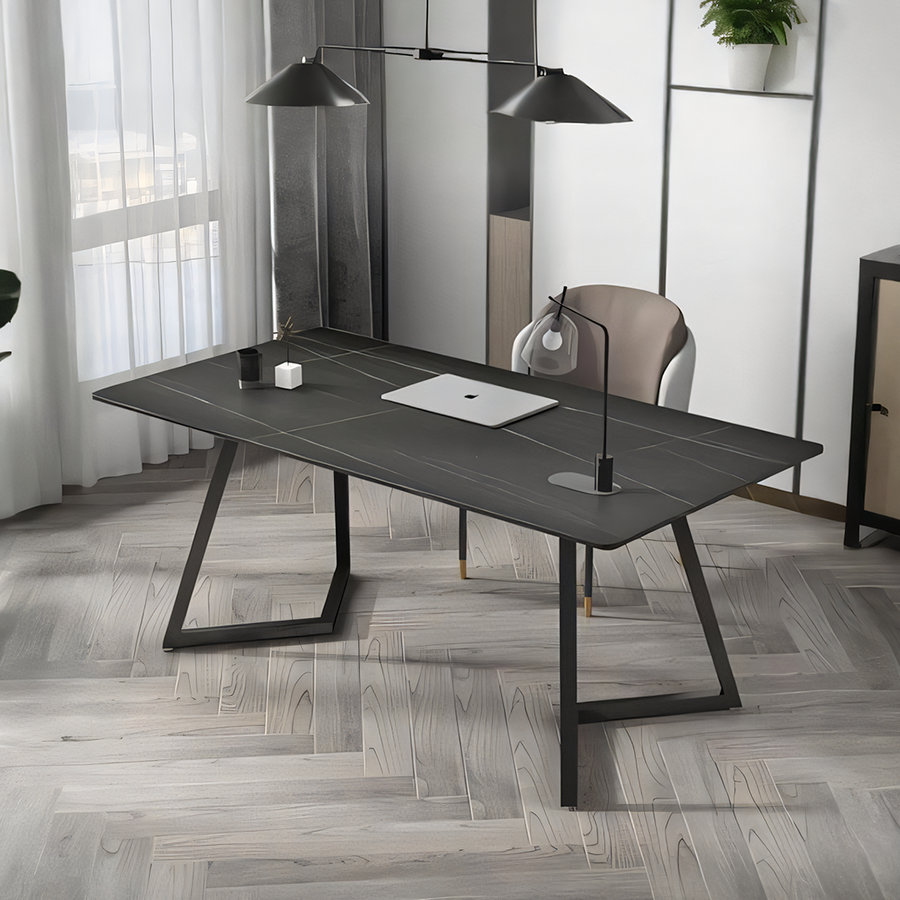 Edmund Office Desk, Sintered Stone - edmund office sintered stone office desk UK