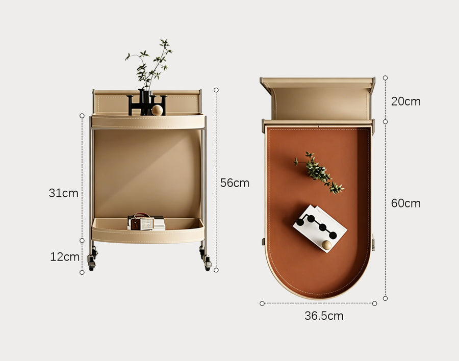 Edna Side Table, Trolley - utility trolley on wheels