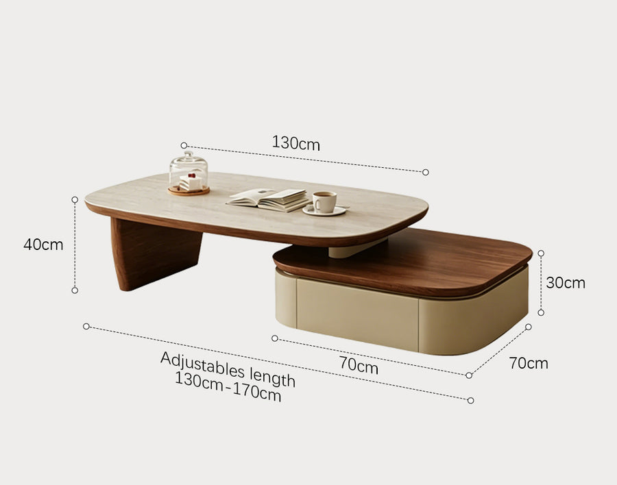 Elbaz Extendable Coffee Table Set With Storage