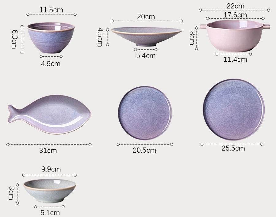 Eliana Dinner Set, Purple