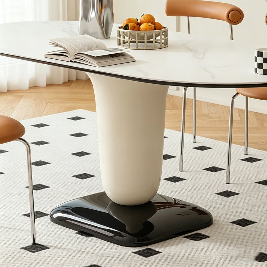 Elmer Dining Table lifestyle view with dining table with marble top