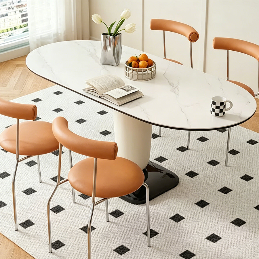 Elmer Dining Table detail showing table finish and proportions
