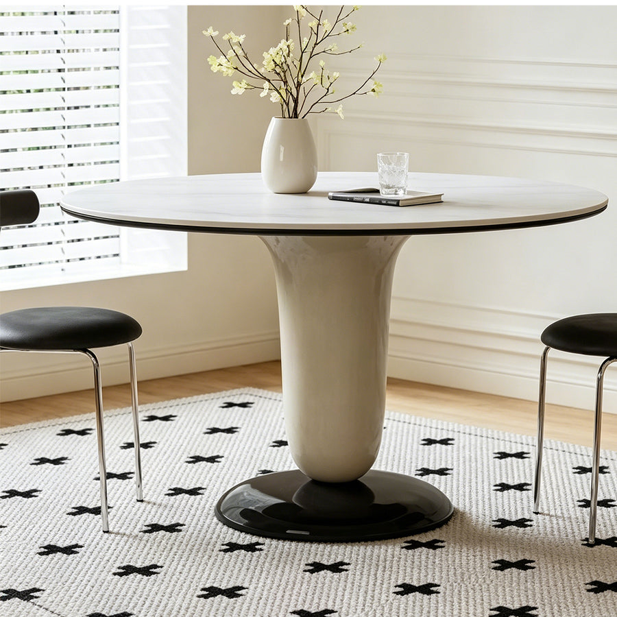 Elmer Round Dining Table front view as a modern dining table