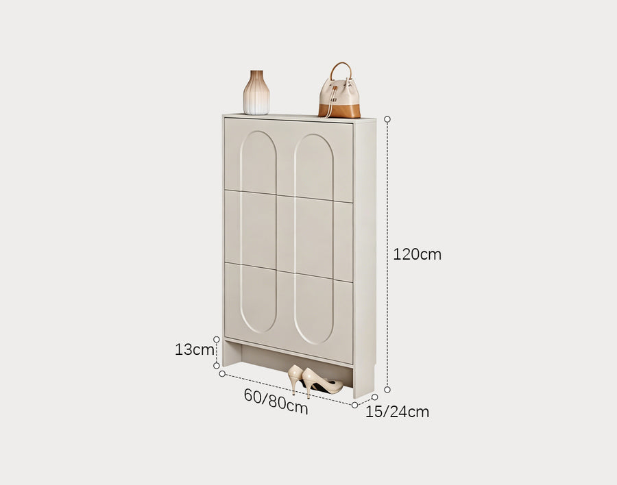 Emilio Slimline Shoe Storage For Hallway, Cream in a modern UK home