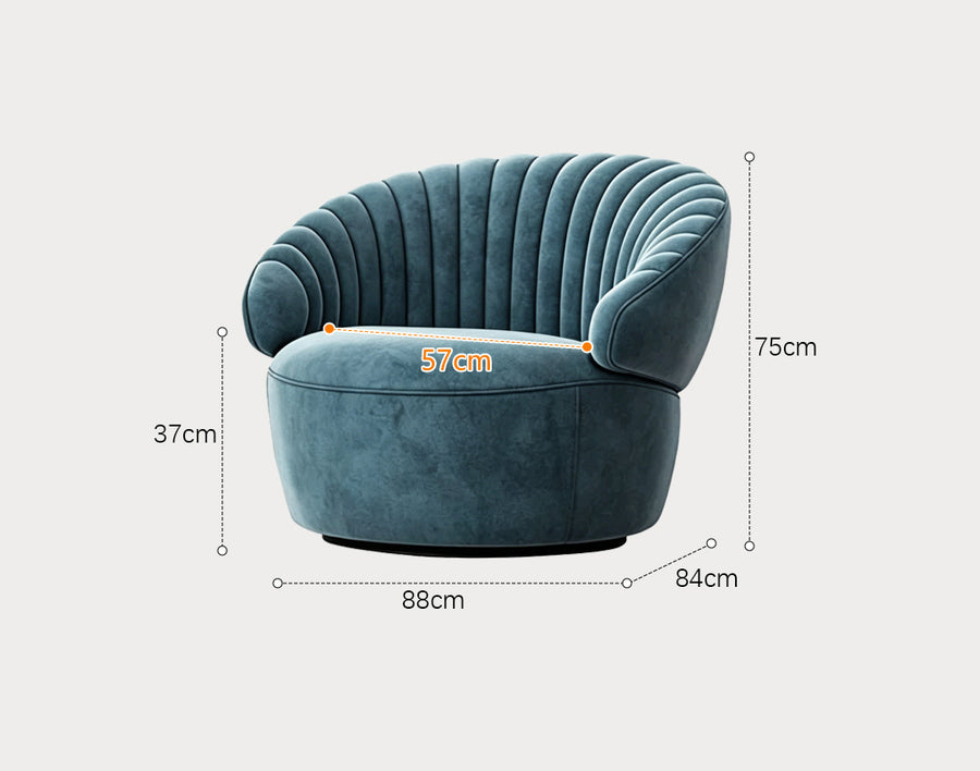 Enid Design Armchair, Velvet styled for for living room
