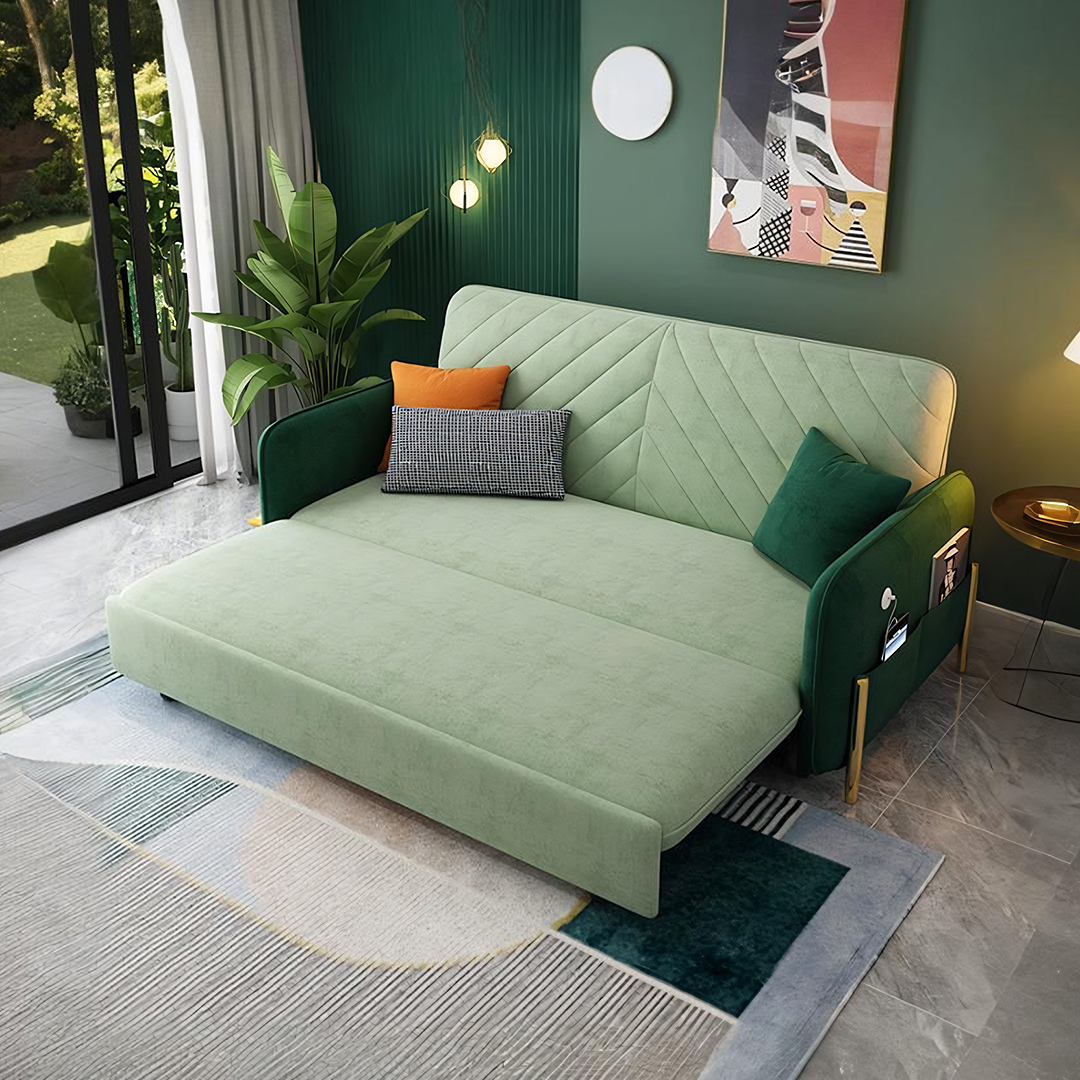 Erika Two Seater Sofa Bed, Green-Ritconcept-Rit Concept