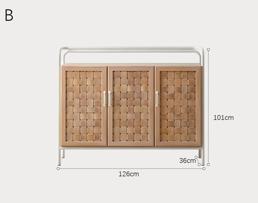 Eris Wooden Sideboard, Solid Wood detail view for oak sideboard UK