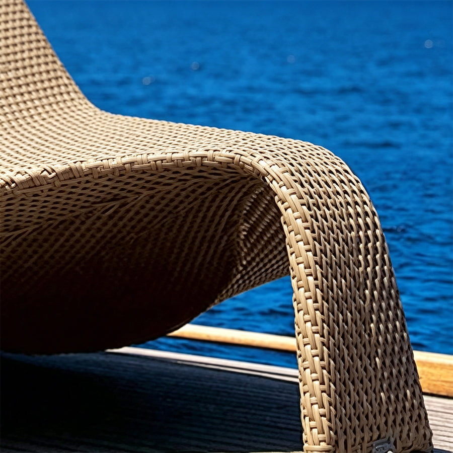 Escobar Garden Outdoor Sun Lounger, Rattan - chair