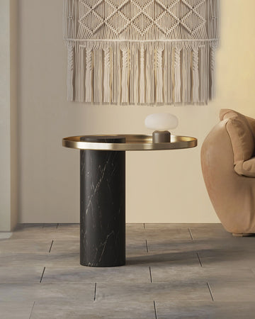 Eugene Side Table, Marble & Stainless Steel