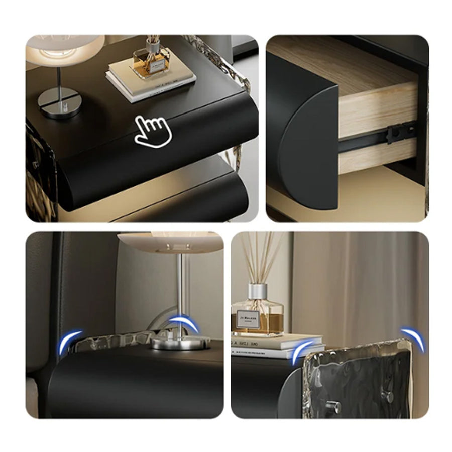Figueroa Bedside Table With Storage & Light Strip