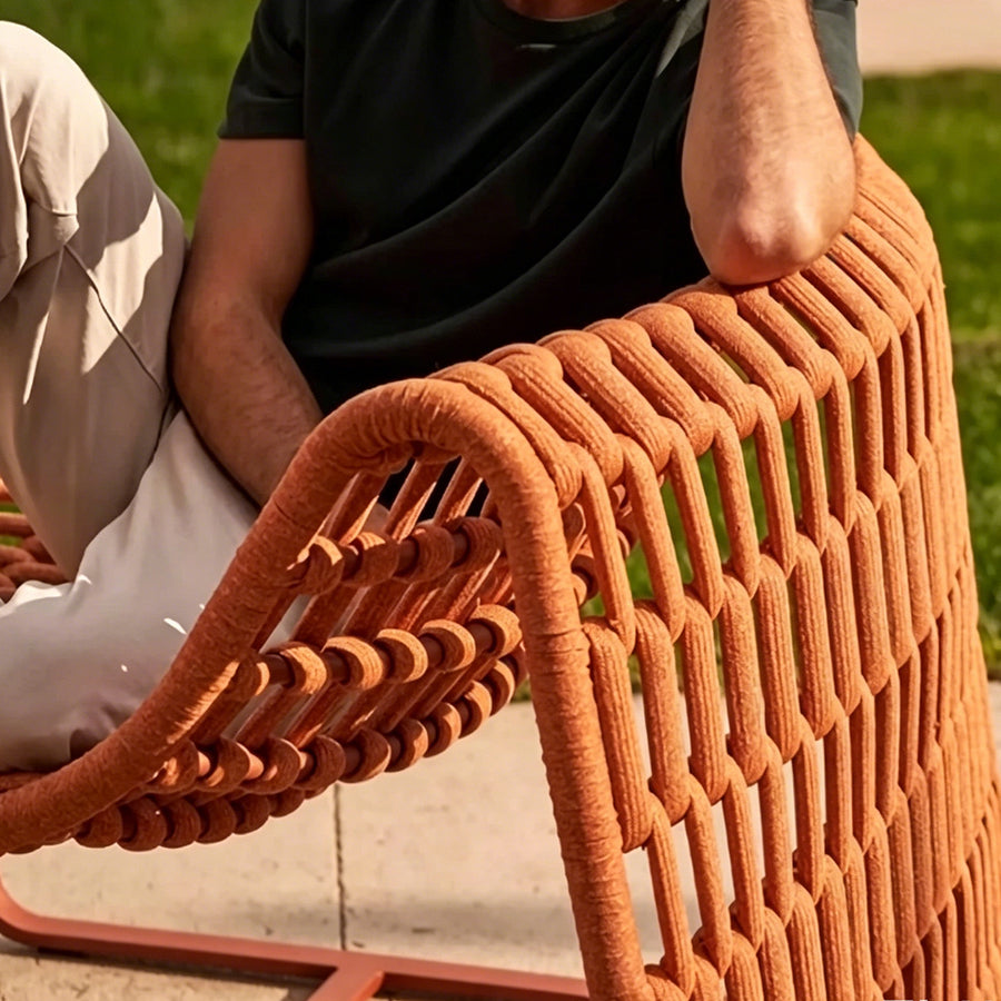 Figueroa Outdoor Lounge Chair With Footstool, Rattan