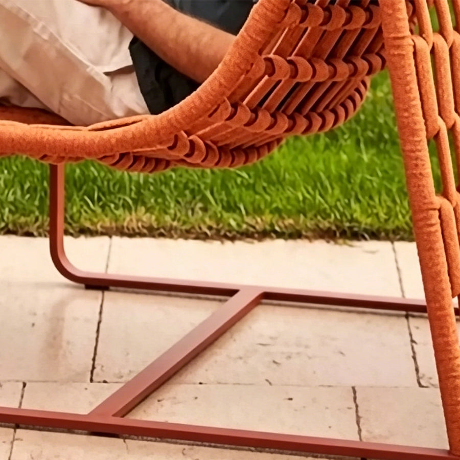 Figueroa Outdoor Lounge Chair With Footstool, Rattan