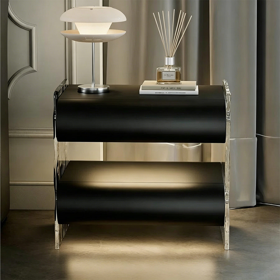 Figueroa Bedside Table With Storage & Light Strip