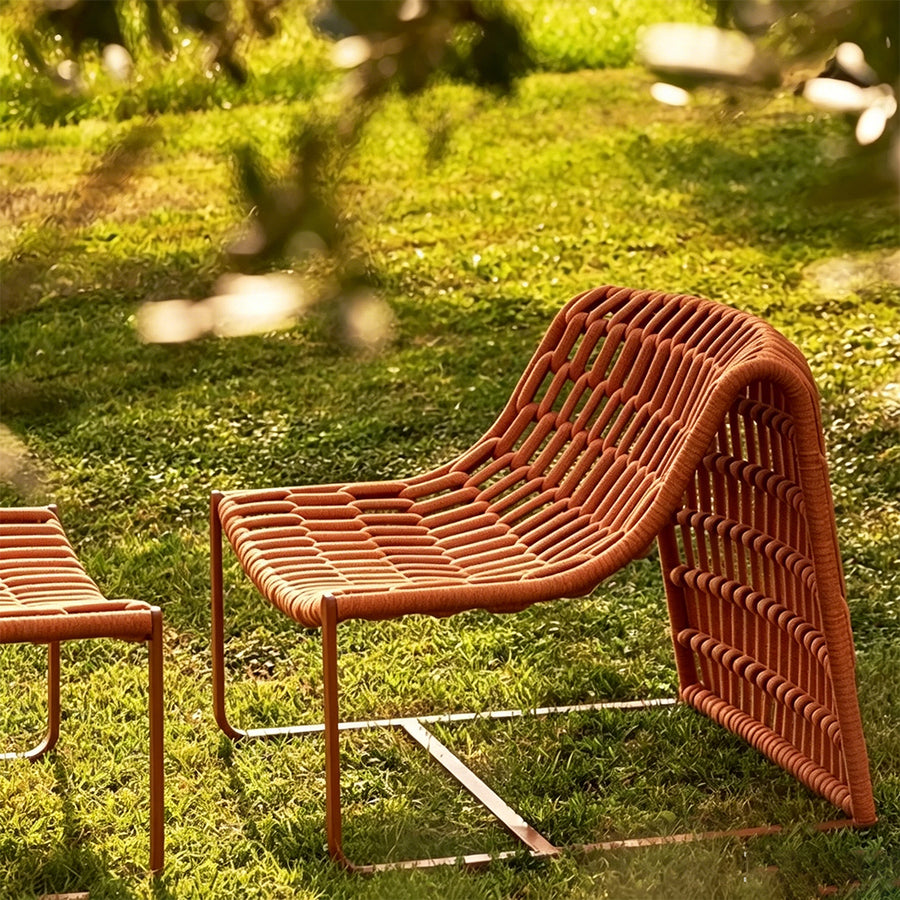 Figueroa Outdoor Lounge Chair With Footstool, Rattan
