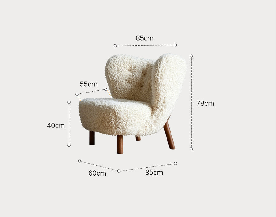Fitz Lounge Chair, White detail view for accent chair UK