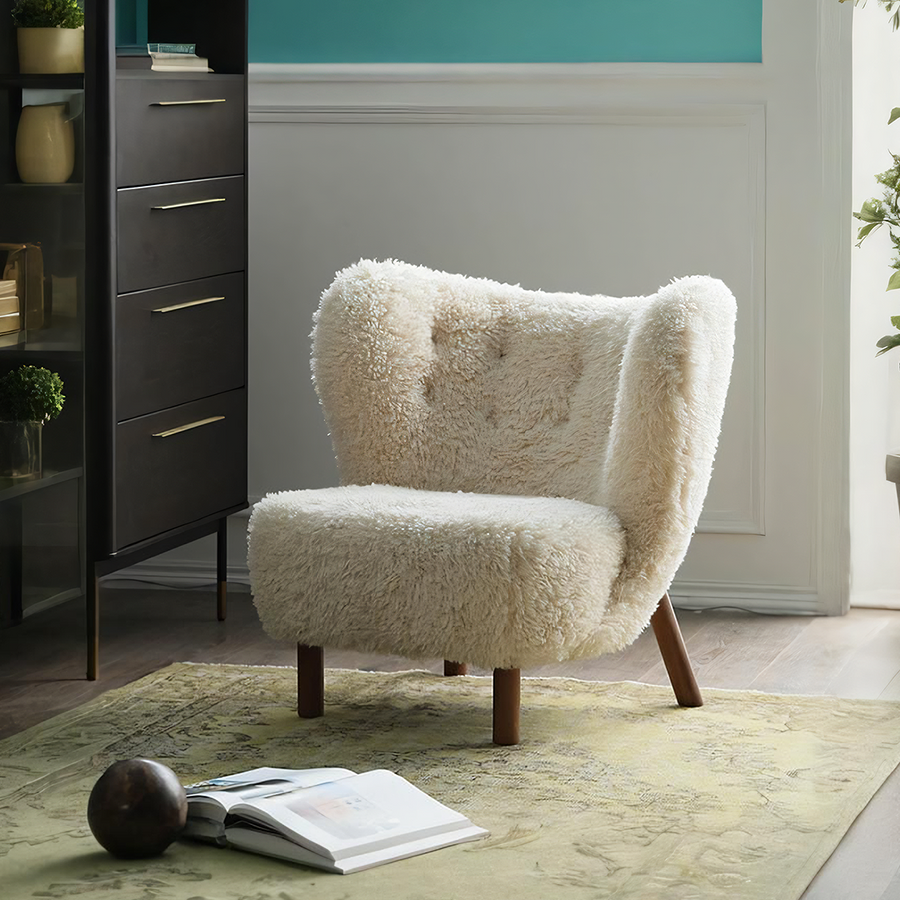 Fitz Lounge Chair, White - accent chair UK