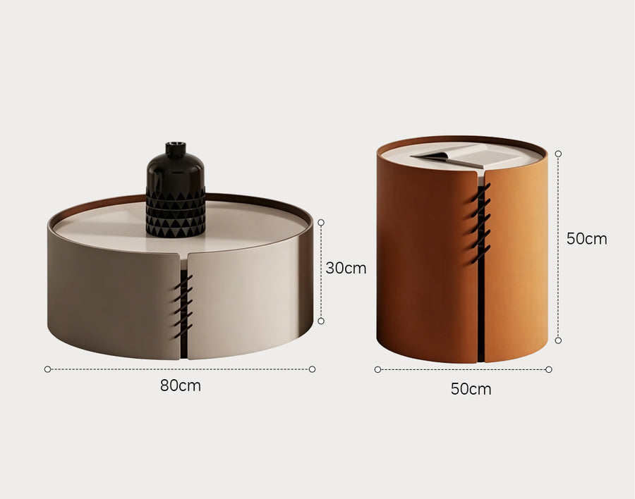 Flo Coffee Table Set, Orange & Grey - modern coffee table