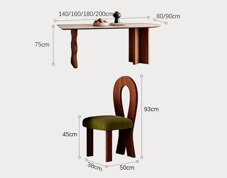 Frederica Dining Table, With Sintered Stone Top front view as a dining table uk