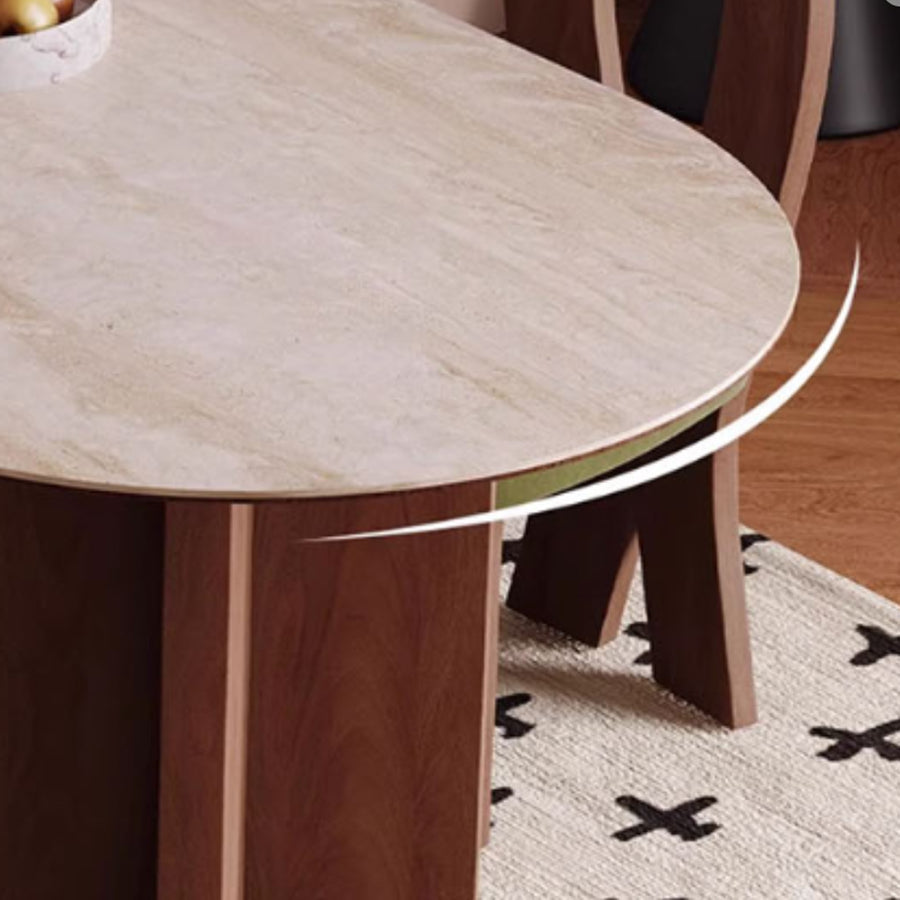 Frederica Dining Table, With Sintered Stone Top lifestyle view with marble top dining table 6 seater