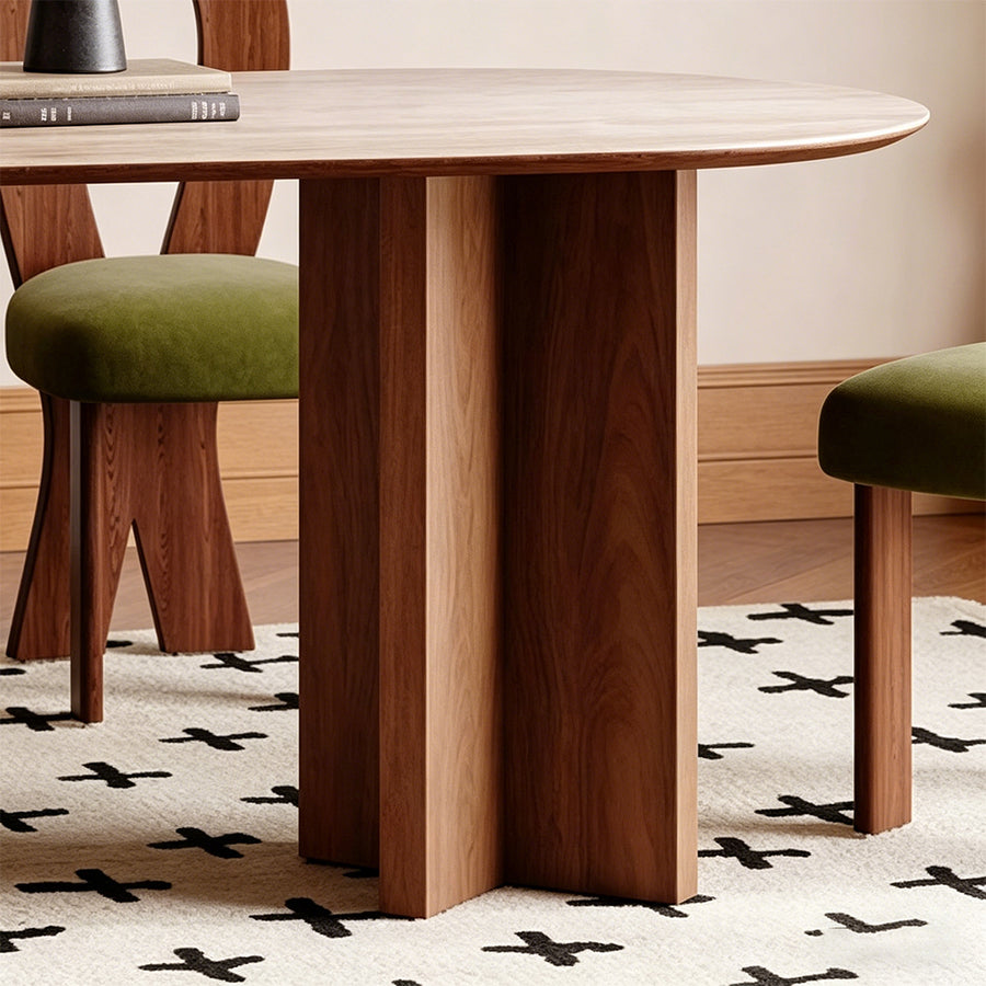 Frederica Dining Table, With Sintered Stone Top detail showing table finish and proportions
