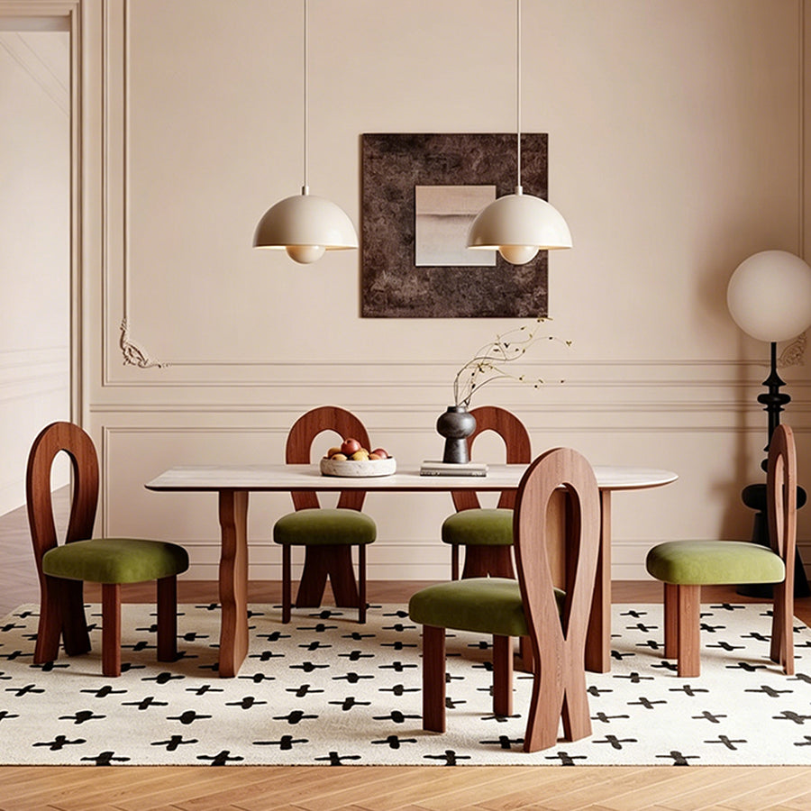 Frederica Dining Table, With Sintered Stone Top front view as a modern dining table