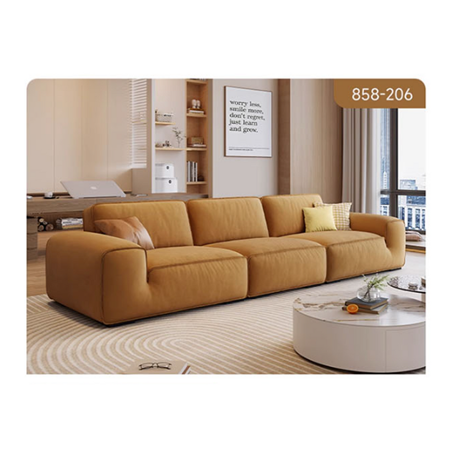 Freya Two Seater, Three Seater, Four Seater Sofa, Suede front view as a modern two seater sofa