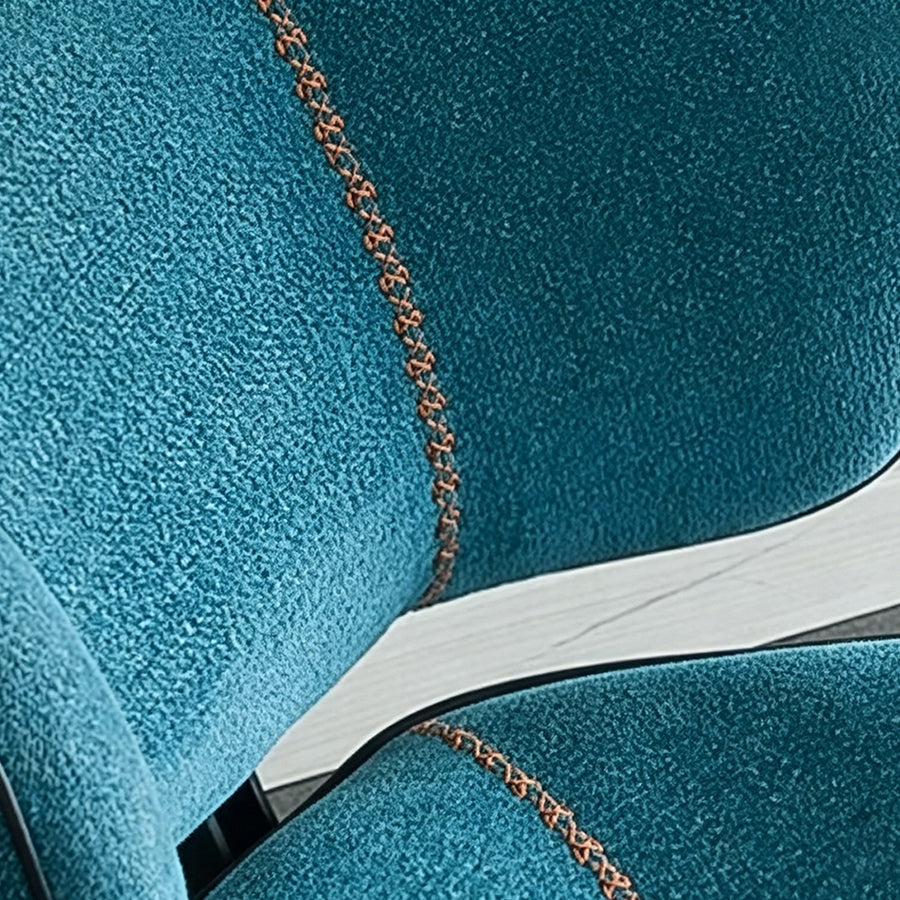 Gallo Swivel Lounge Chair With Footstool, Blue in a modern UK home