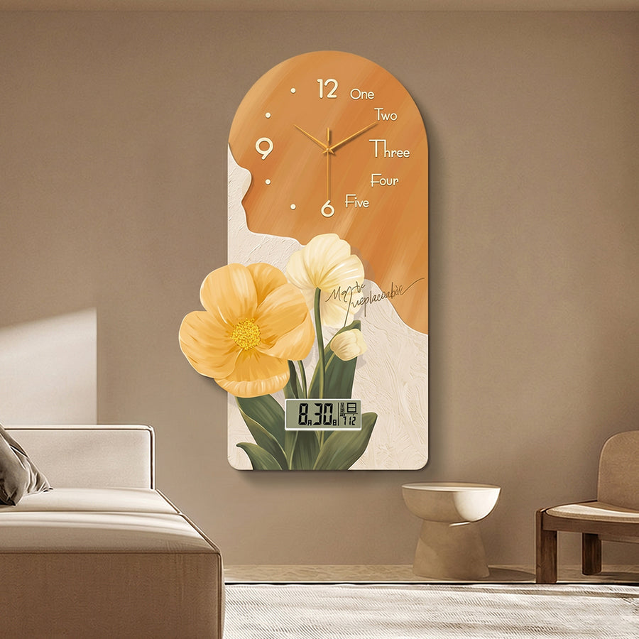 Garden Style Flower Luminous Clock styled for modern outdoor chair