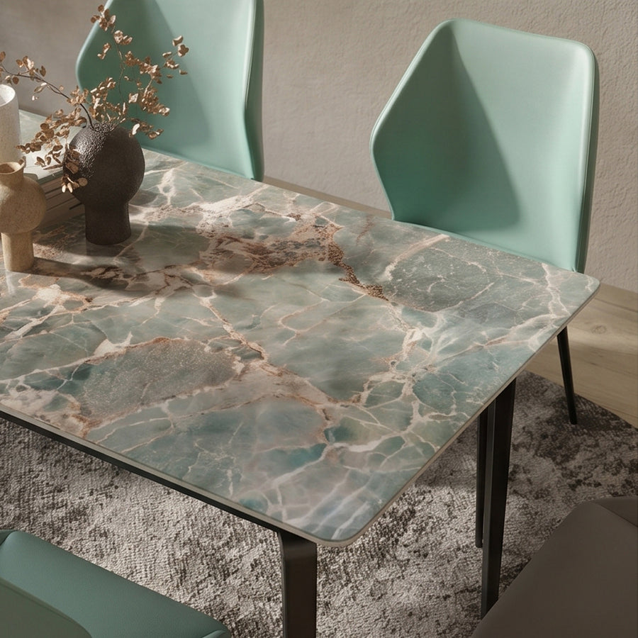 Gareth Dining Table lifestyle view with ceramic dining table