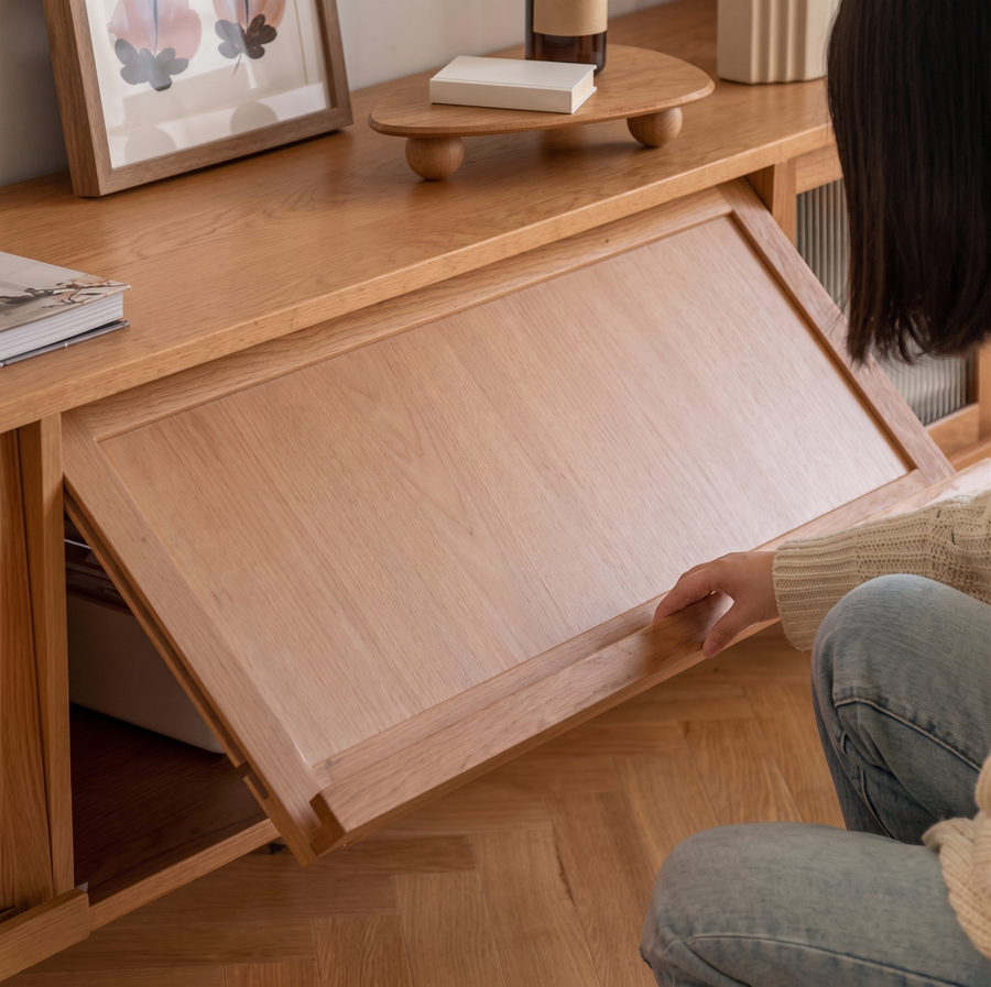 Gwendolyn Rattan TV Stand room setting for TV storage