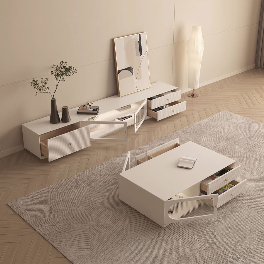 Davinia TV Stand, Davinia Living Room Set room setting for TV storage