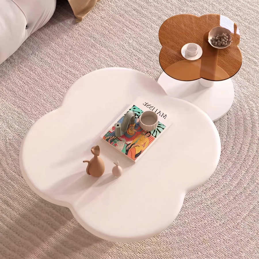 Persis Coffee Table Set, Cream & Tan